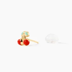 Boucles D'oreilles Puces Or Jaune Helicie Email