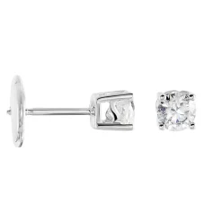Boucles D'oreilles Puces Or Blanc Victoria Diamants