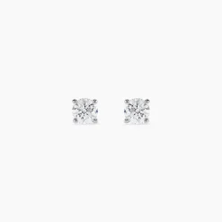 Boucles D'oreilles Puces One Or Blanc Diamants