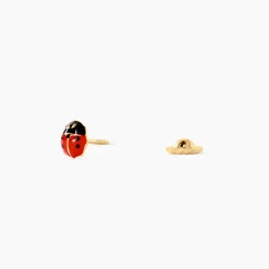 Boucles D'oreilles Puces Or Jaune Helidie Email