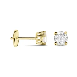 Boucles D'oreilles Puces Or Jaune Victoria Diamants