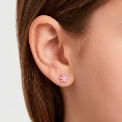 Boucles D'oreilles Puces Or Jaune Talia Email