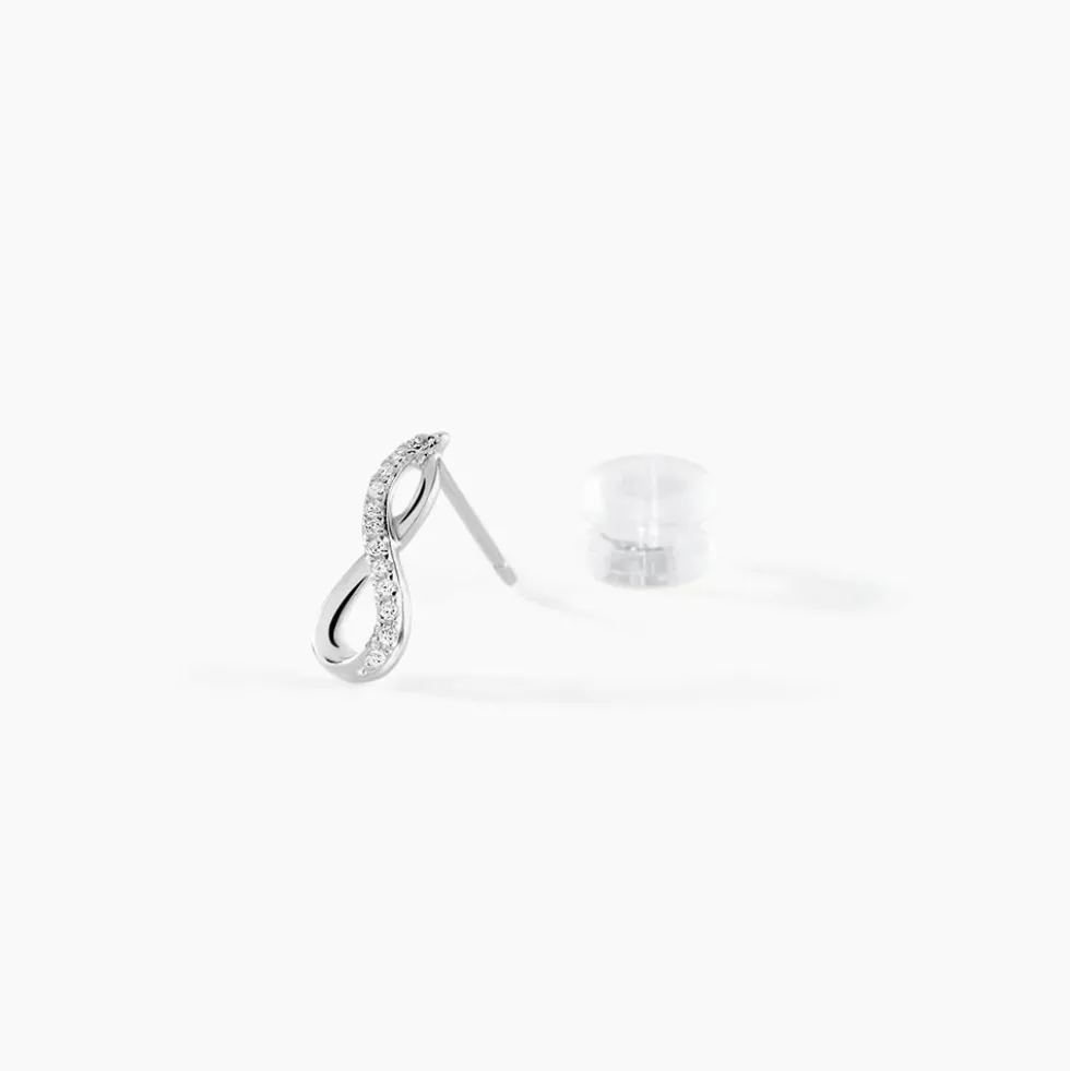 Boucles D'oreilles Puces Osanna Or Blanc Diamants