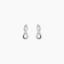 Boucles D'oreilles Puces Osanna Or Blanc Diamants