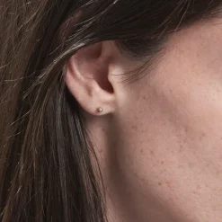 Boucles D'oreilles Puces Or Rose Fidelia