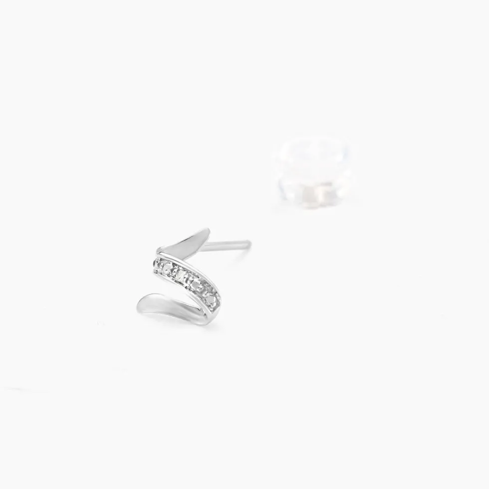 Boucles D'oreilles Puces Ouassima Or Blanc Diamant