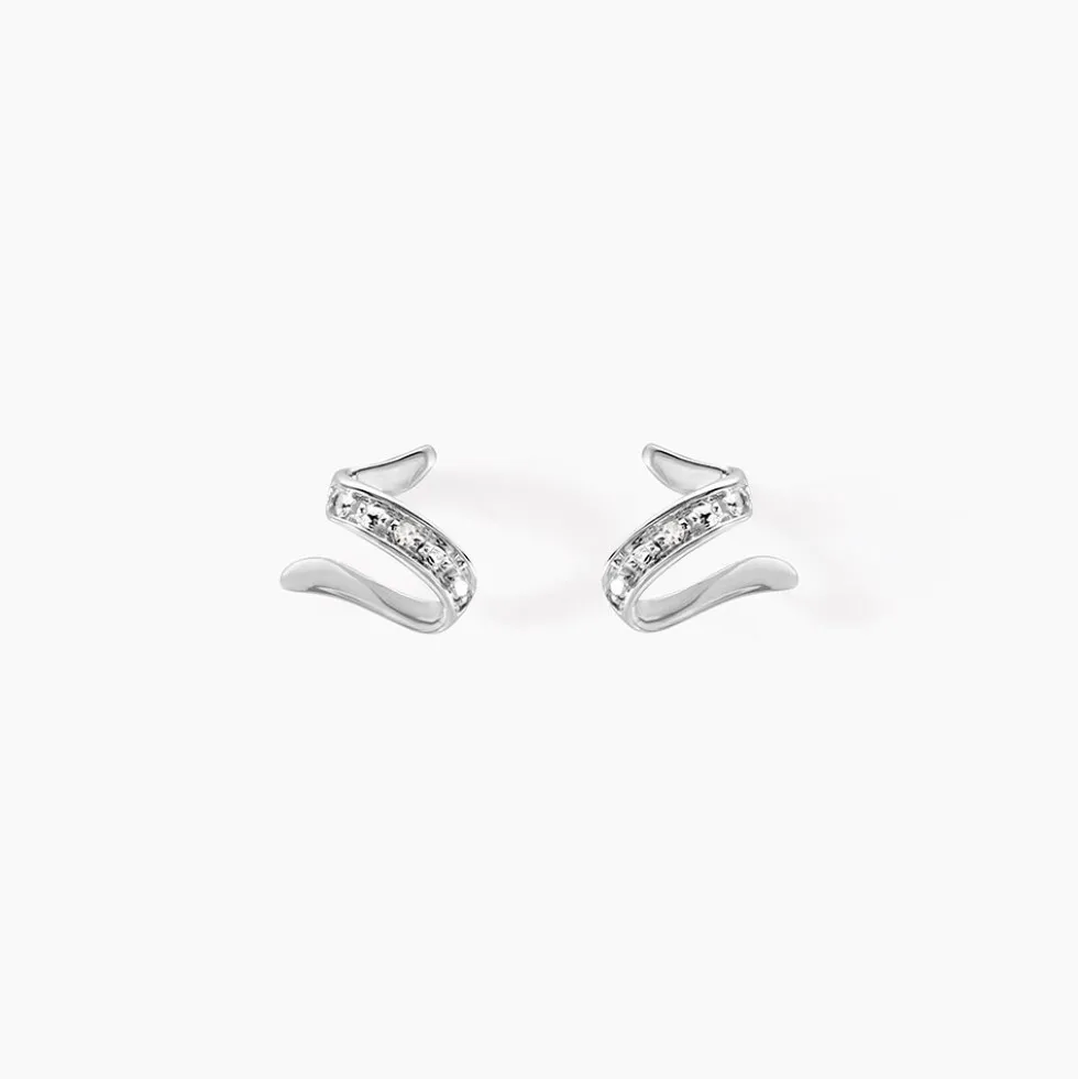 Boucles D'oreilles Puces Ouassima Or Blanc Diamant