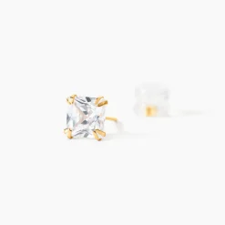 Boucles D'oreilles Puces Or Jaune Doreen Oxydes De Zirconium