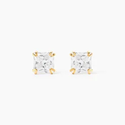 Boucles D'oreilles Puces Or Jaune Doreen Oxydes De Zirconium