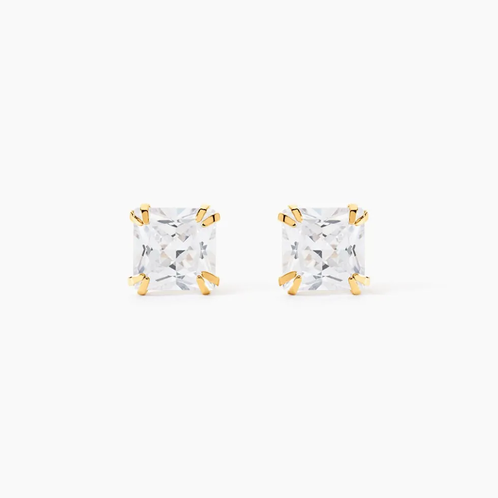 Boucles D'oreilles Puces Or Jaune Doreen Oxydes De Zirconium