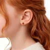 Boucles D'oreilles Puces Or Jaune Helidie Email