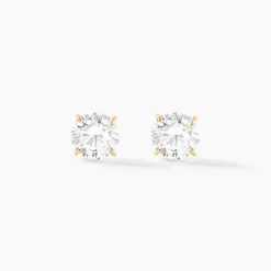 Boucles D'oreilles Puces Or Jaune Katherina Oxyde De Zirconium