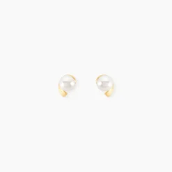 Boucles D'oreilles Puces Odelle Or Jaune Perle De Culture
