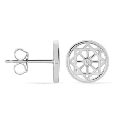 Boucles D'oreilles Puces Peinda Argent Blanc Oxyde De Zirconium