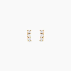 Boucles D'oreilles Puces Plaqué Or Jaune Alodia Oxydes De Zirconium