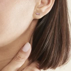 Boucles D'oreilles Puces Plaqué Or Jaune Alodia Oxydes De Zirconium