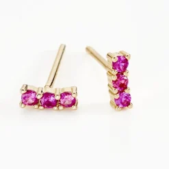 Boucles D'oreilles Puces Plaqué Or Jaune Alodia Oxydes De Zirconium