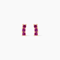 Boucles D'oreilles Puces Plaqué Or Jaune Alodia Oxydes De Zirconium