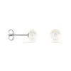 Boucles D'oreilles Puces Pascaloun Argent Perle De Culture