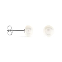 Boucles D'oreilles Puces Pascaloun Argent Perle De Culture