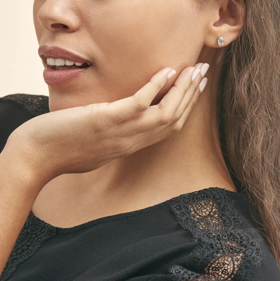 Boucles D'oreilles Puces Prudencia Or Jaune Topaze