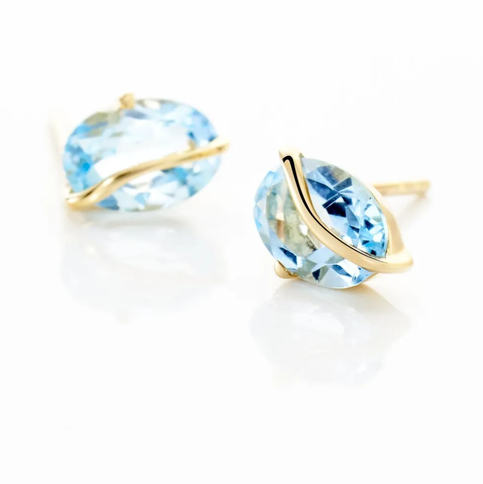 Boucles D'oreilles Puces Prudencia Or Jaune Topaze