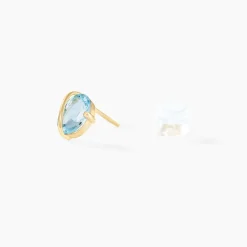 Boucles D'oreilles Puces Prudencia Or Jaune Topaze