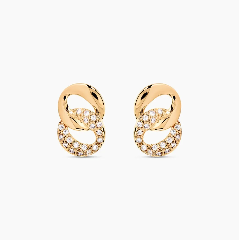 Boucles D'oreilles Puces Plaqué Or Jaune Amato Oxydes De Zirconium
