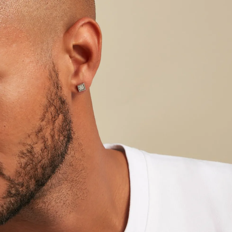 Boucles D'oreilles Puces Phebus Him Acier Argenté