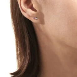 Boucles D'oreilles Puces Plaqué Or Jaune Alodia Oxydes De Zirconium