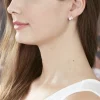 Boucles D'oreilles Puces Pearly Or Jaune Perle De Culture Et Oxyde