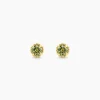 Boucles D'Oreilles Puces Poem Argent Jaune Péridot