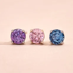 Boucles D'oreilles Puces Rio Argent Rose Oxyde