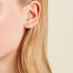 Boucles D'oreilles Puces Regana Or Jaune Oxyde De Zirconium