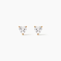 Boucles D'Oreilles Puces Rheane Plaqué Or Jaune Oxyde De Zirconium