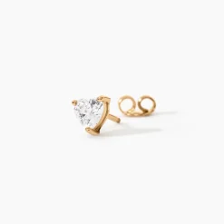 Boucles D'Oreilles Puces Rheane Plaqué Or Jaune Oxyde De Zirconium