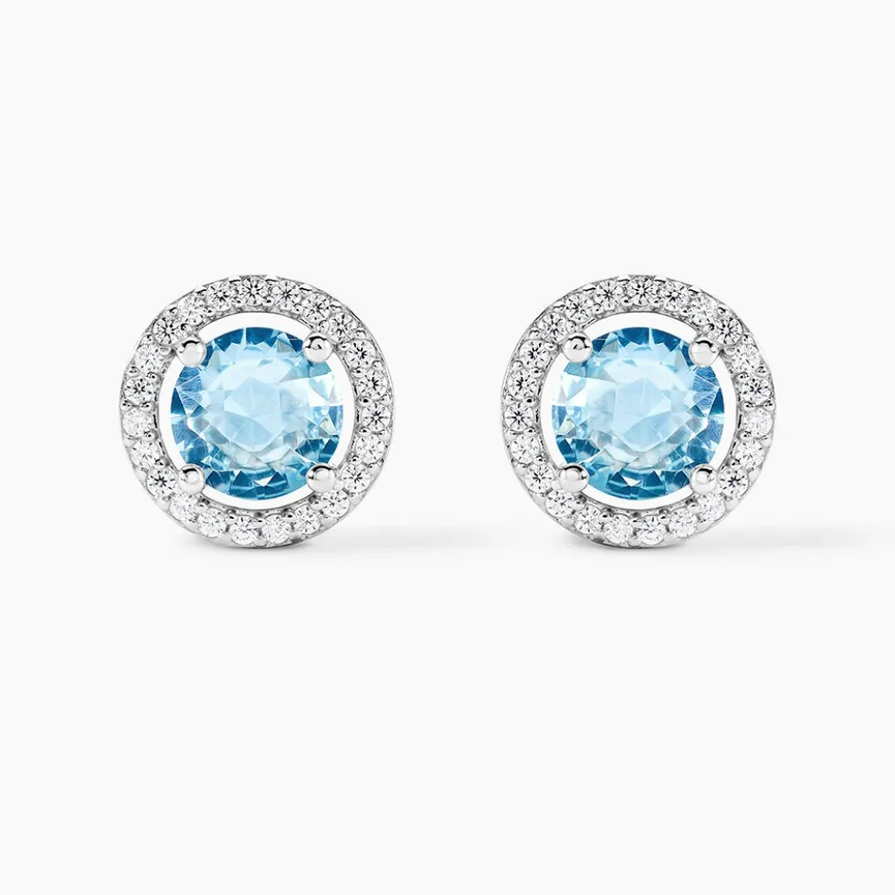 Boucles D'oreilles Puces Rio Argent Blanc Oxyde