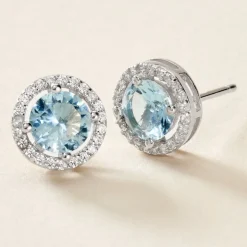 Boucles D'oreilles Puces Rio Argent Blanc Oxyde