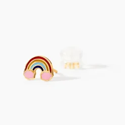 Boucles D'oreilles Puces Raine Or Jaune
