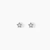 Boucles D'oreilles Puces Saya Argent Blanc Oxyde De Zirconium