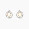 Boucles D'oreilles Puces Swane Or Jaune Argent Blanc Oxyde De Zirconium