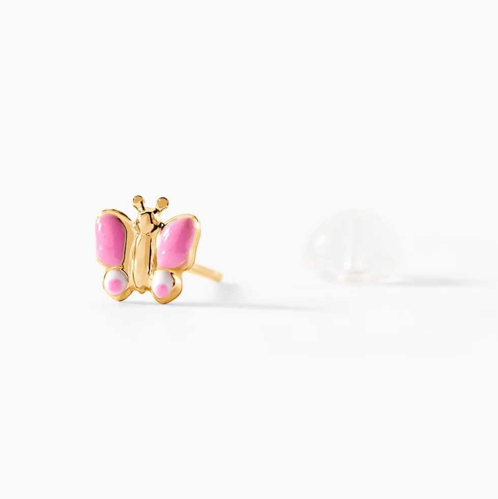 Boucles D'oreilles Puces Sienna Papillon Or Jaune