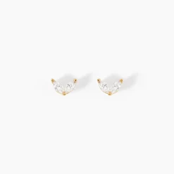 Boucles D'Oreilles Puces Solvej Or Jaune Oxyde De Zirconium