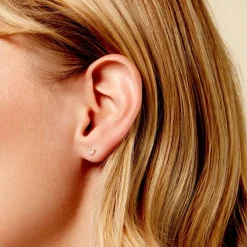 Boucles D'Oreilles Puces Solvej Or Jaune Oxyde De Zirconium