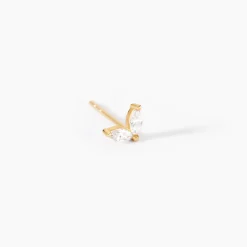 Boucles D'Oreilles Puces Solvej Or Jaune Oxyde De Zirconium