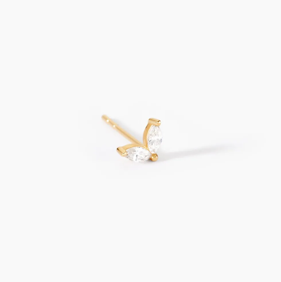 Boucles D'Oreilles Puces Solvej Or Jaune Oxyde De Zirconium