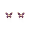 Boucles D'oreilles Puces Silia Papillon Or Jaune