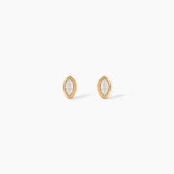 Boucles D'Oreilles Puces Steffie Plaqué Or Jaune Oxyde De Zirconium