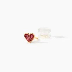 Boucles D'oreilles Puces Soraya Coeur Or Jaune