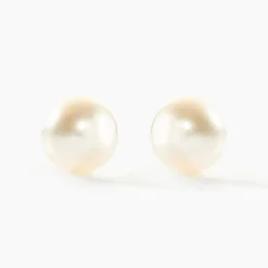 Boucles D'oreilles Puces Suki Or Jaune Perle De Culture